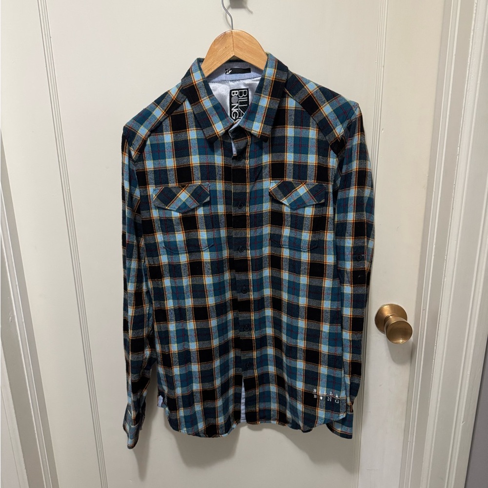 Billabong Blue Flannel Shirt, Size S